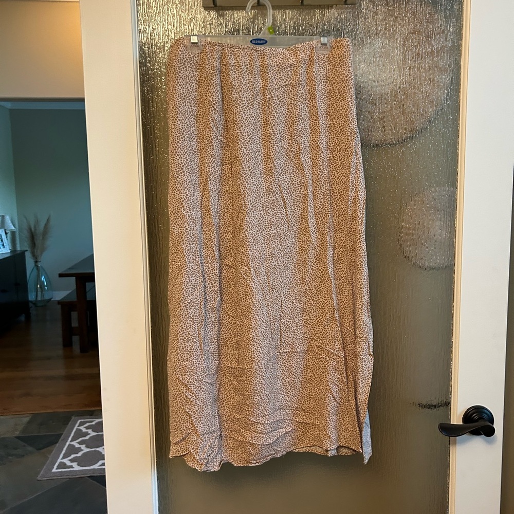 American Eagle Leopard Print Midi Skirt